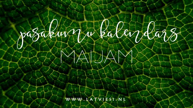 Pasākumu kalendārs maijam