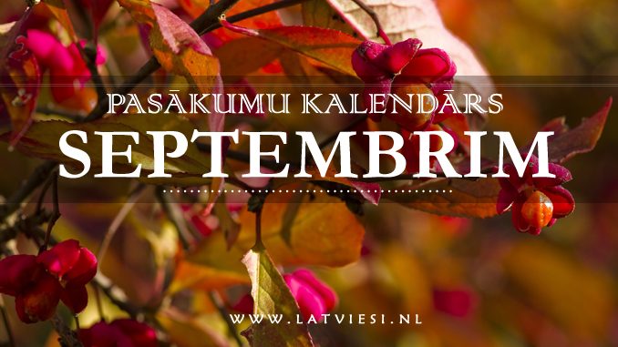 Pasākumu kalendārs septembrim